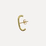 Hook stud earring with zircon