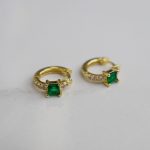 Hoop earrings with zircon