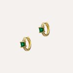 Small hoop earrings with zircon