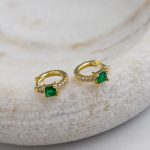 Small hoop earrings with zircon