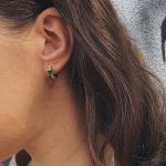 Small hoop earrings with zircon