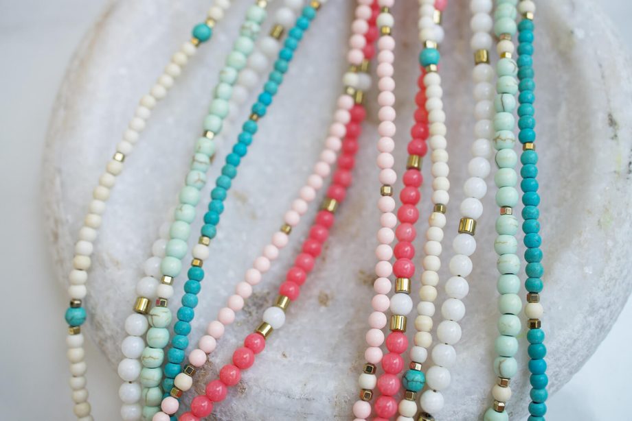 Tiny necklaces from small beads