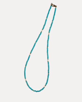 turquoise color tiny beads necklace