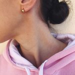 Gold teardrop shape earring