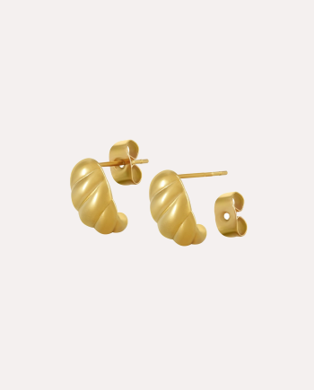 Womens gold croissant earrings